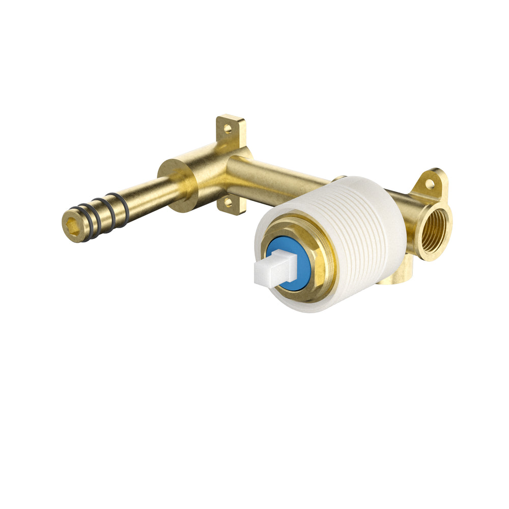 IKON OTUS LEAD FREE SLIMLINE WALL BASIN MIXER TRIM KIT WITH BODY 182MM BRUSHED COPPER