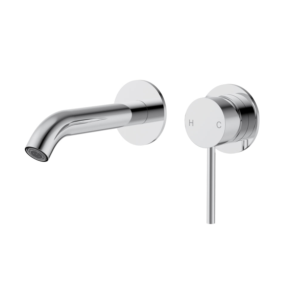 IKON OTUS LEAD FREE SLIMLINE WALL BASIN MIXER TRIM KIT WITH BODY 182MM CHROME