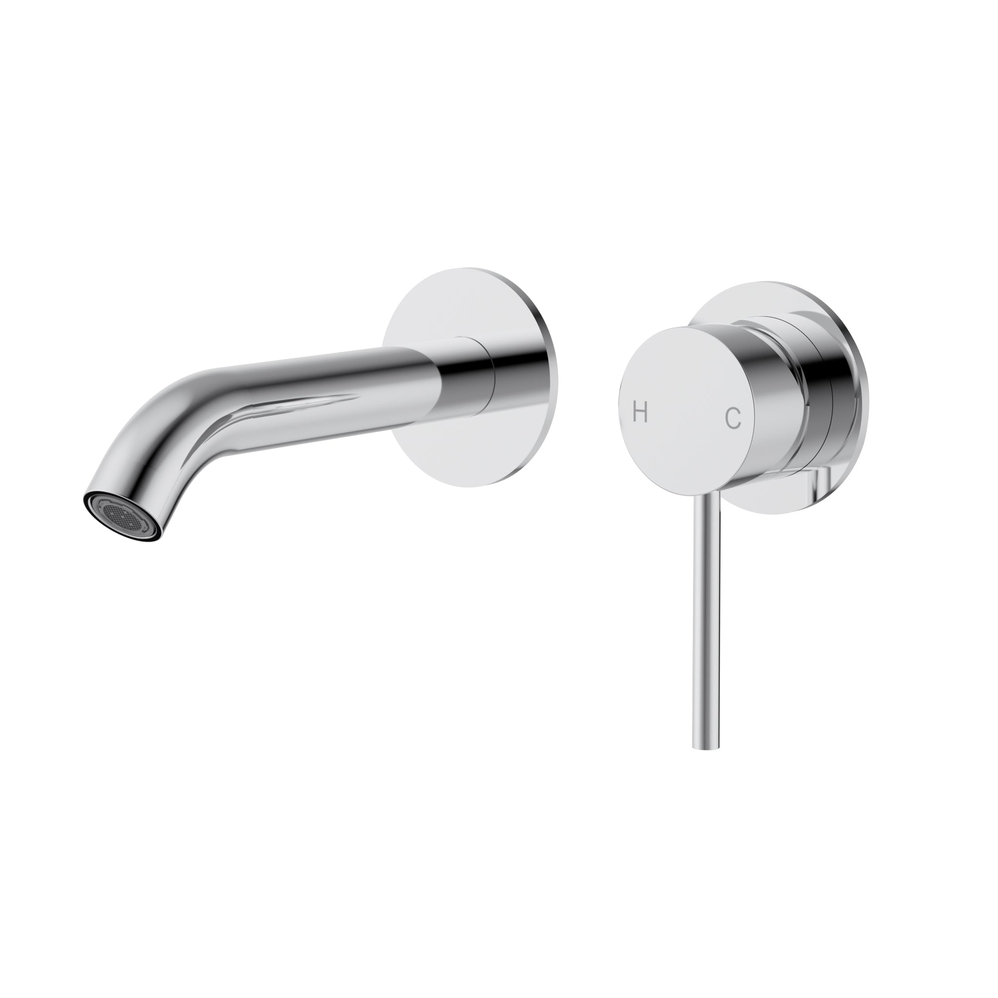 IKON OTUS SLIMLINE WALL BASIN MIXER TRIM KIT WITH BODY 232MM CHROME