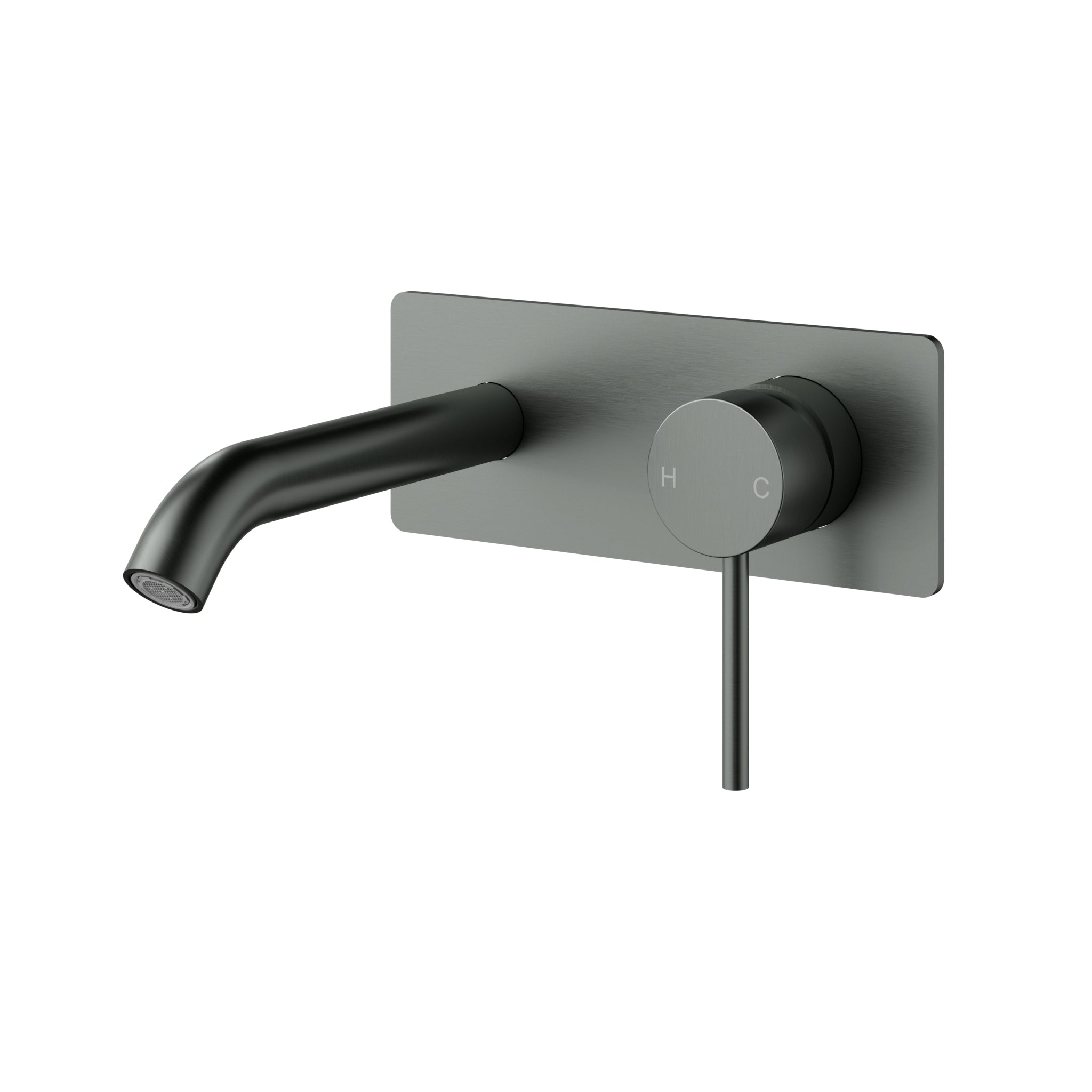 IKON OTUS SLIMLINE WALL BASN MIXER TRIM KIT WITH BODY 182MM GUN METAL