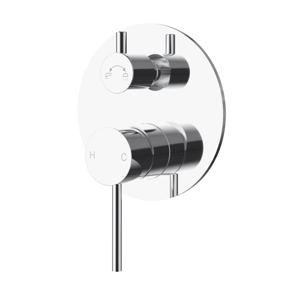 IKON OTUS SLIMLINE WALL MIXER DIVERTER TRIM KIT WITH BODY 135MM CHROME