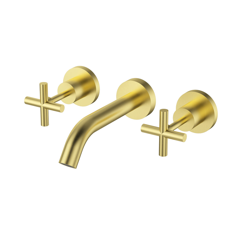 IKON BATH TAP SET 166MM BRUSHED GOLD