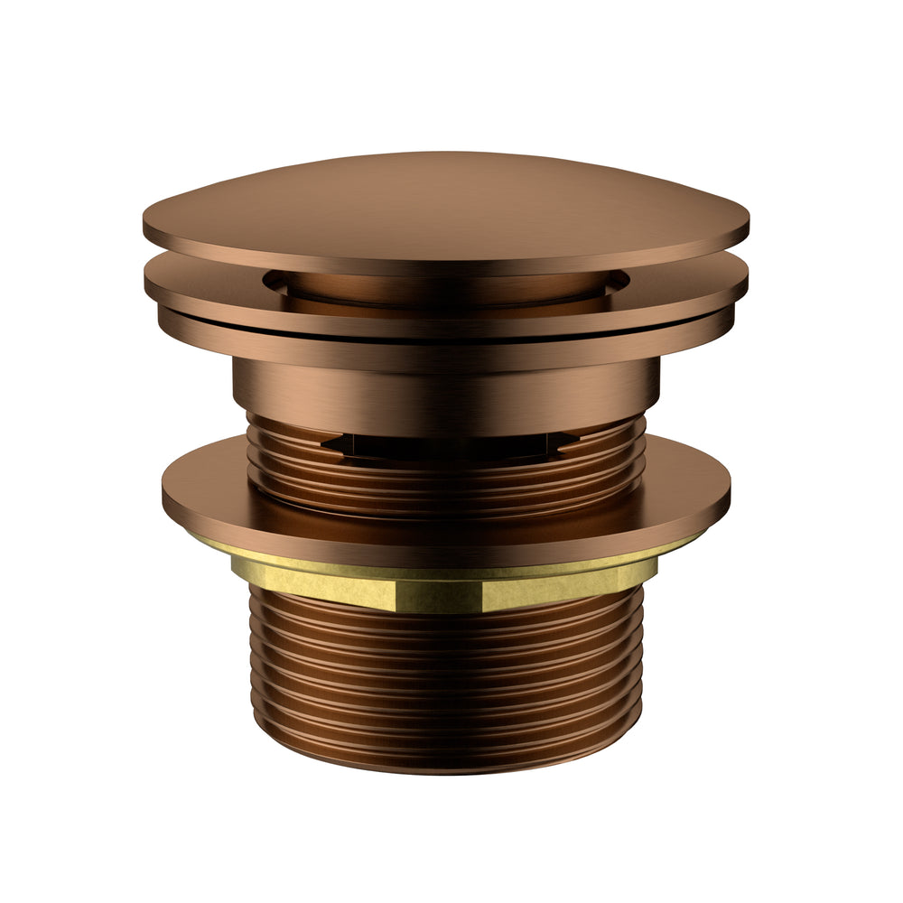 IKON POP-UP PLUG WITH REMOVABLE AND OVERFLOW WASTE BATH BRUSHED COPPER