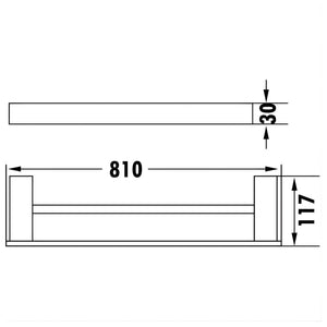 IKON ROSA DOUBLE TOWEL RAIL 810MM CHROME
