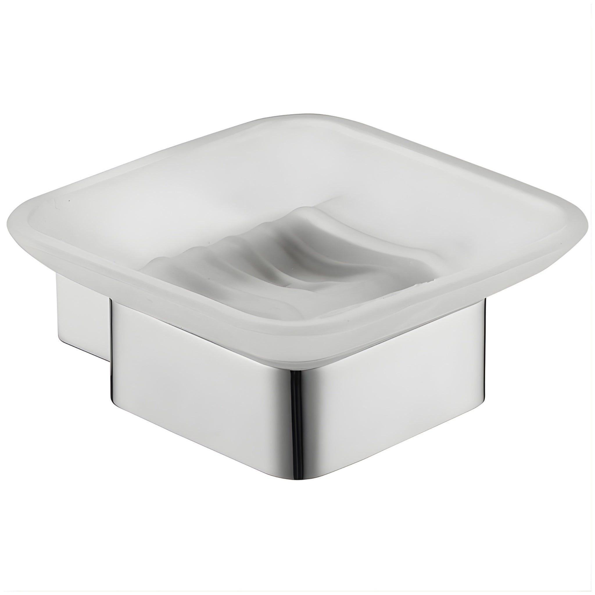 IKON ROSA SOAP DISH GLASS 105MM CHROME