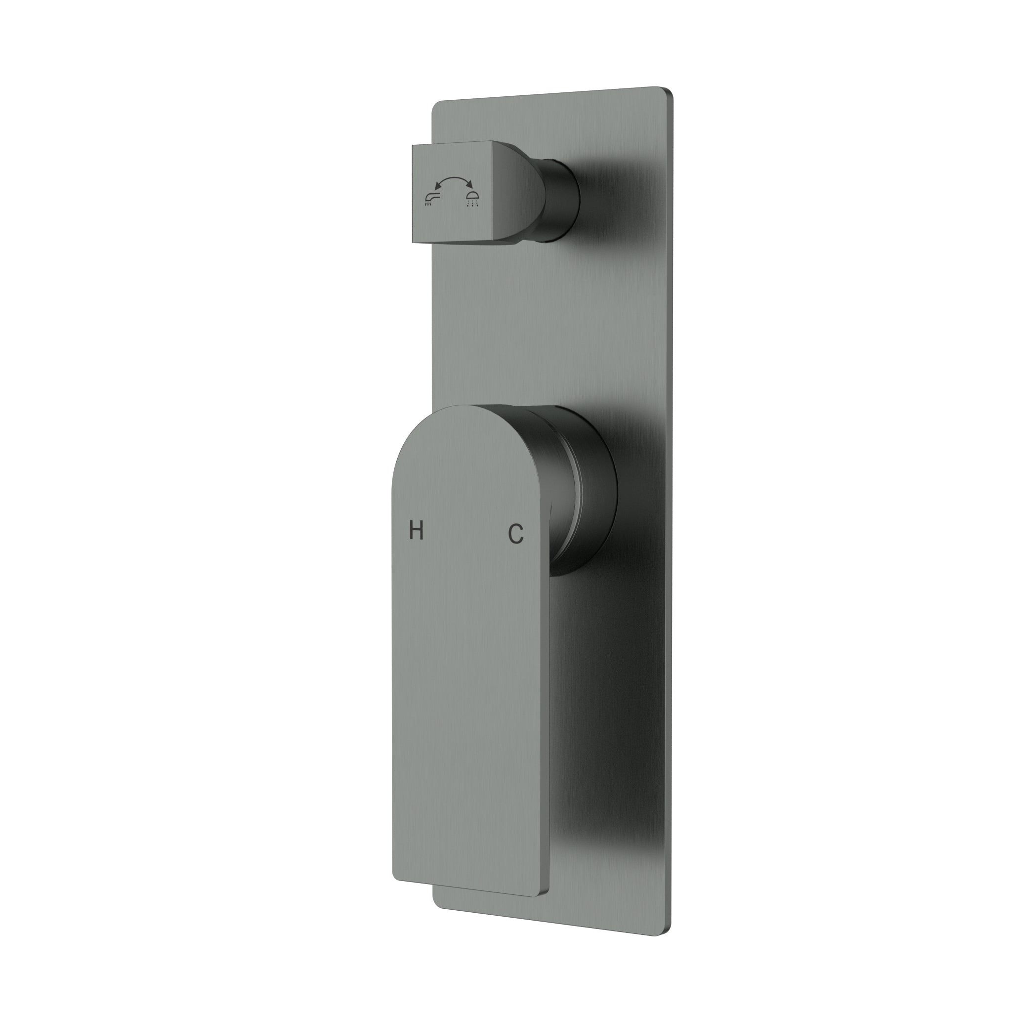 IKON RUKI WALL MIXER DIVERTER 196MM GUN METAL
