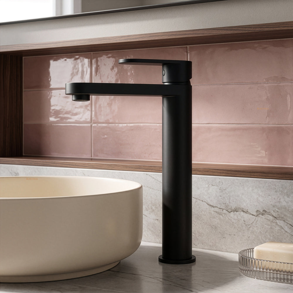 IKON SORA SS HIGHRISE BASIN MIXER 292MM MATTE BLACK