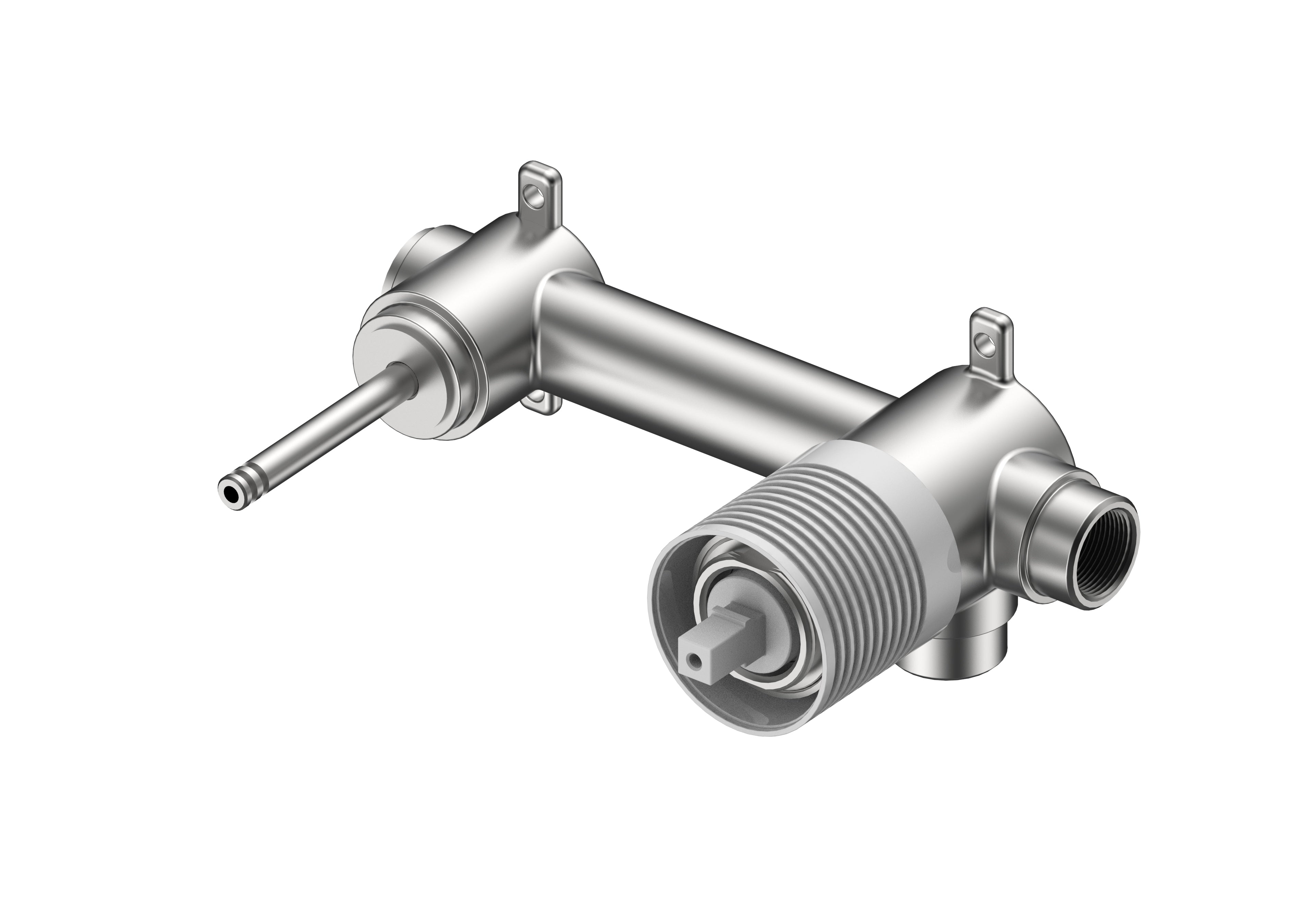 IKON SORA SS WALL BASIN MIXER TRIM KIT WITH BODY SEPARATE BACKPLATE 205MM STAINLESS STEEL