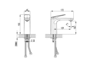 IKON SULU II LEAD FREE BASIN MIXER 150MM CHROME