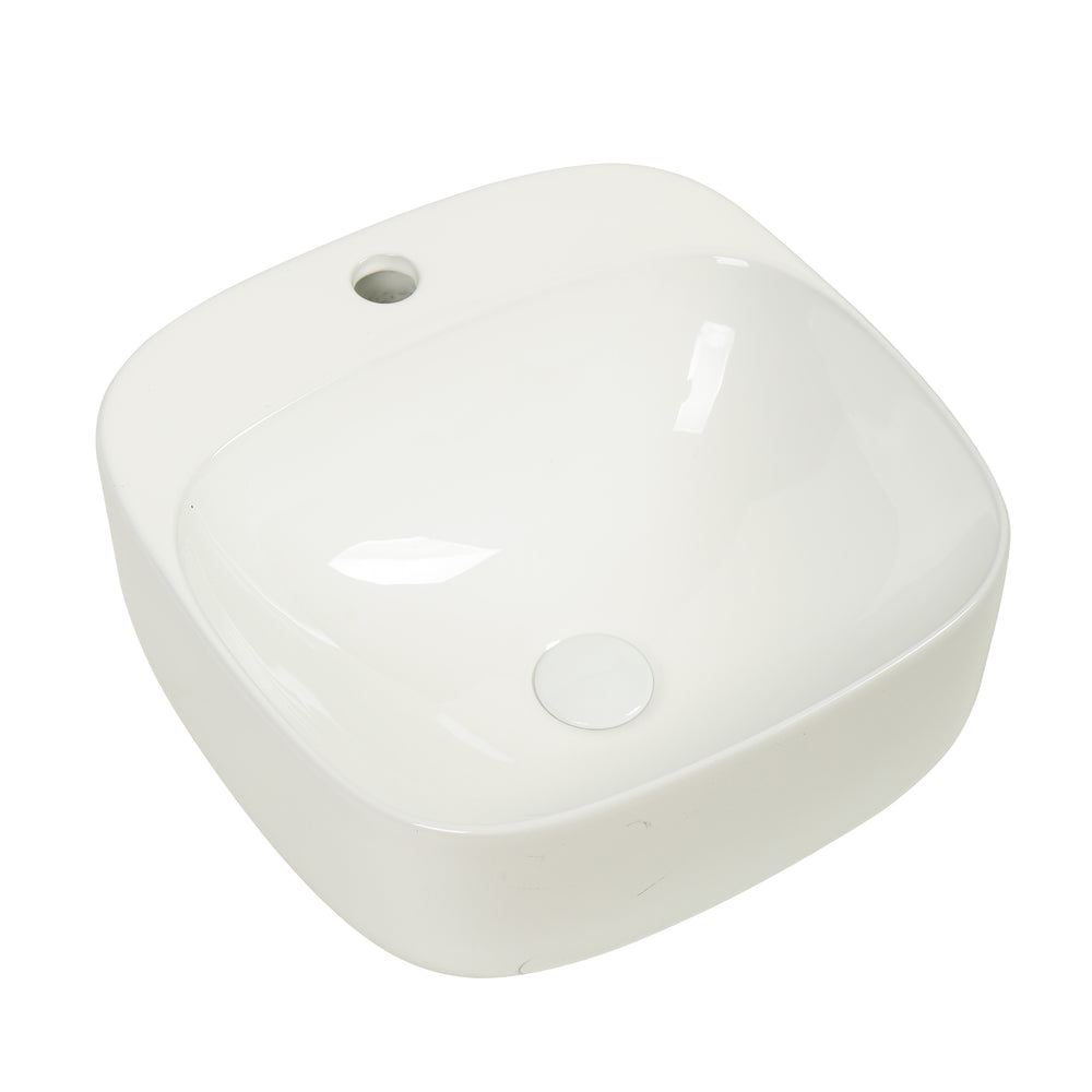 CLAYA LUNO SQUARE WALL HUNG BASIN GLOSS WHITE 420MM