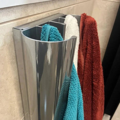 ESKIMO LOOP VERTICAL SINGLE HEATED TOWEL RAIL POLISHED PEWTER 230MM