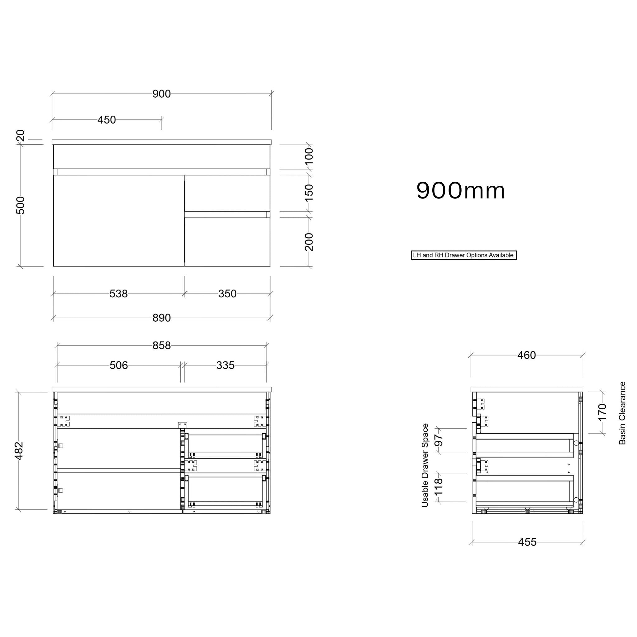 TIMBERLINE INDIANA CUSTOM WALL HUNG VANITY (ALL SIZING)