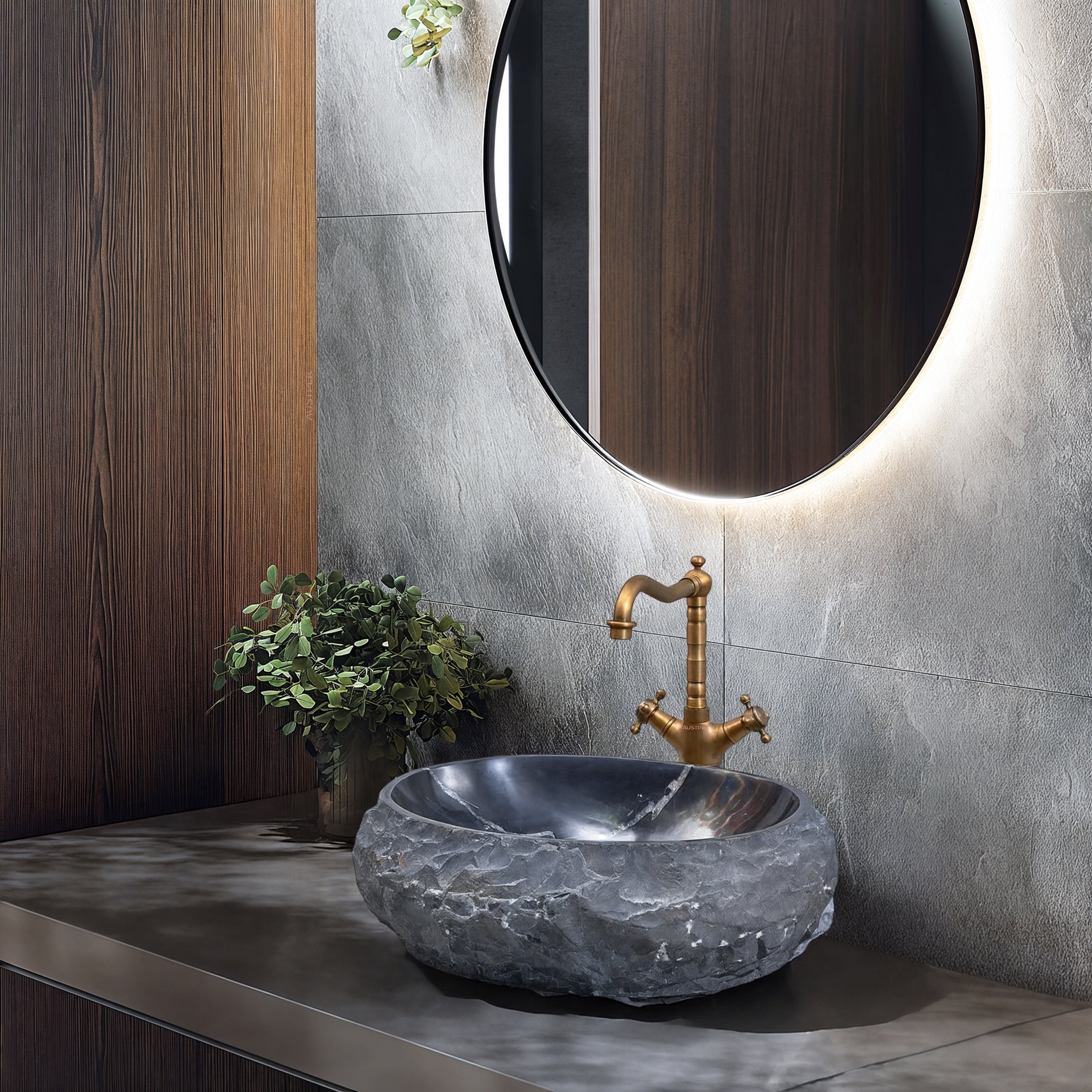 INFINITY ART BASIN NATURE STONE OVAL MARBLE 500MM
