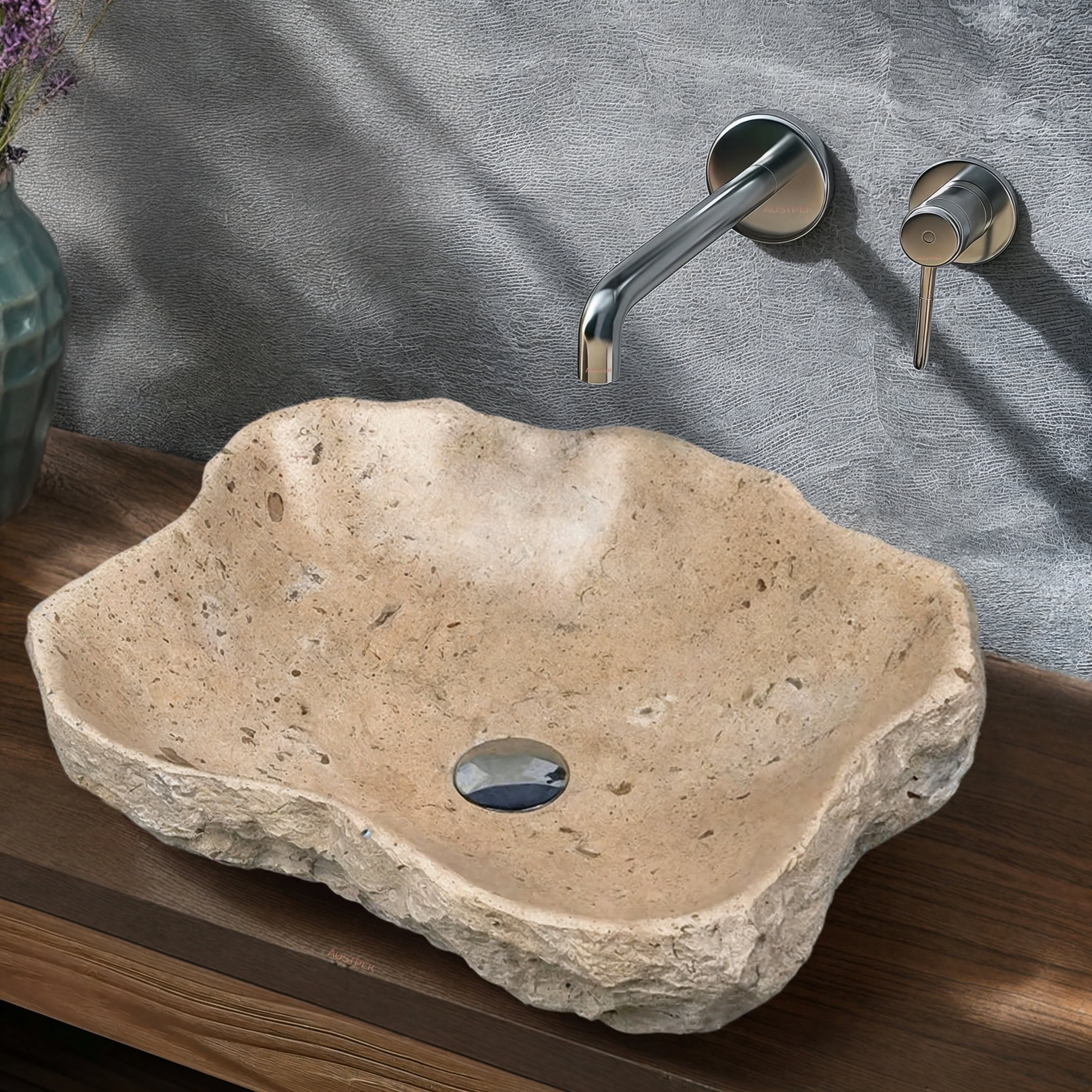 INFINITY ART BASIN NATURE STONE RECTANGULAR MARBLE 500MM