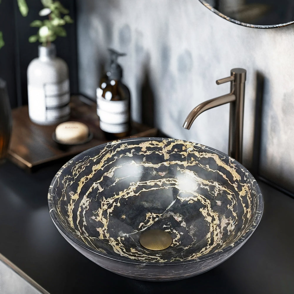 INFINITY ART BASIN NATURE STONE ROUND MARBLE 420MM