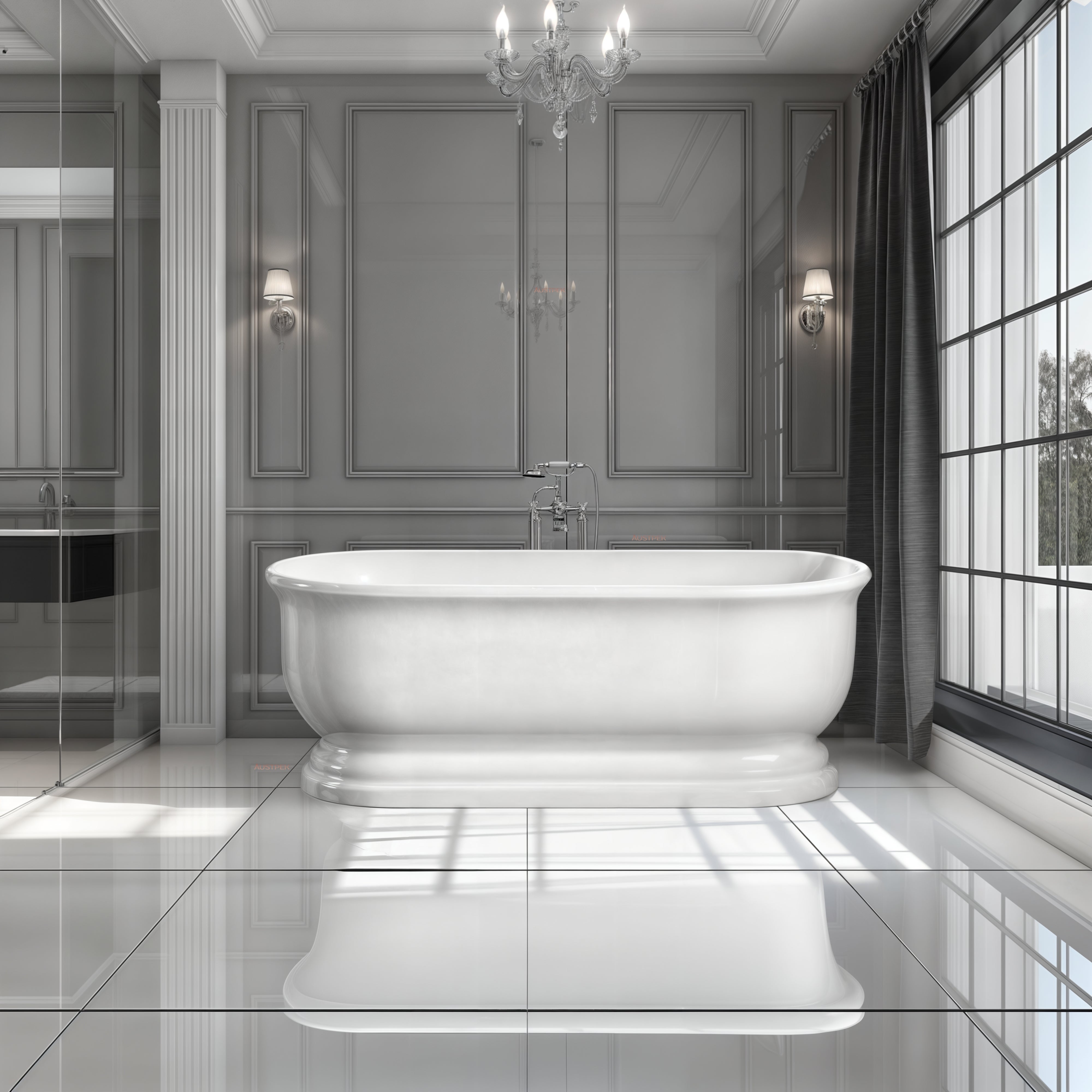 INFINITY CHLOE TRADITIONAL FREE STANDING BATHTUB GLOSS WHITE 1690MM