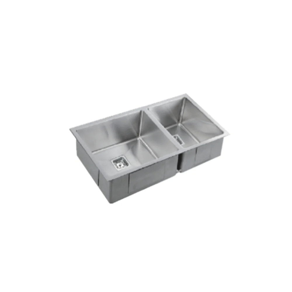 VEROTTI INOX 1 1/2 BOWL UNIVERSAL STAINLESS STEEL KITCHEN SINK GUN METAL 670MM (AVAILABLE IN LEFT OR RIGHT CONFIGURATION)