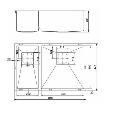 VEROTTI INOX 1 1/2 BOWL UNIVERSAL STAINLESS STEEL KITCHEN SINK 670MM (AVAILABLE IN LEFT OR RIGHT CONFIGURATION)