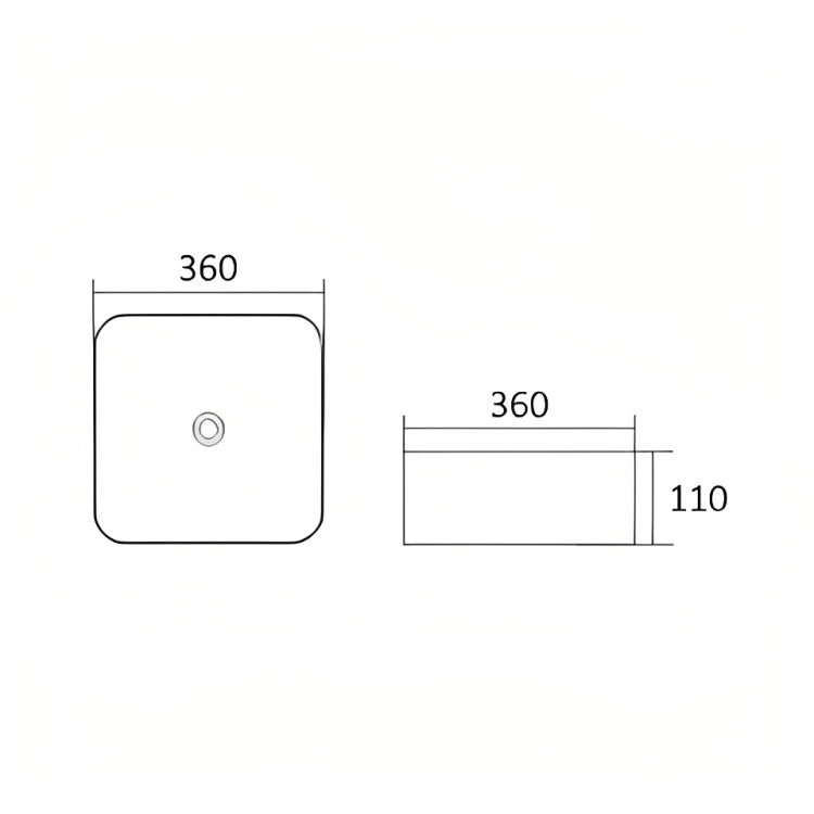 INSPIRE CUBIX ABOVE COUNTER BASIN MATTE BLACK 360MM