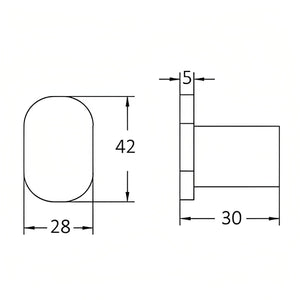 INSPIRE VETTO ROBE HOOK BRUSHED NICKEL 30MM