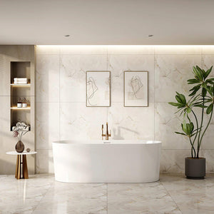 MERCIO ISEO FREESTANDING BATHTUB GLOSS WHITE (AVAILABLE IN MULTIPLE SIZES)