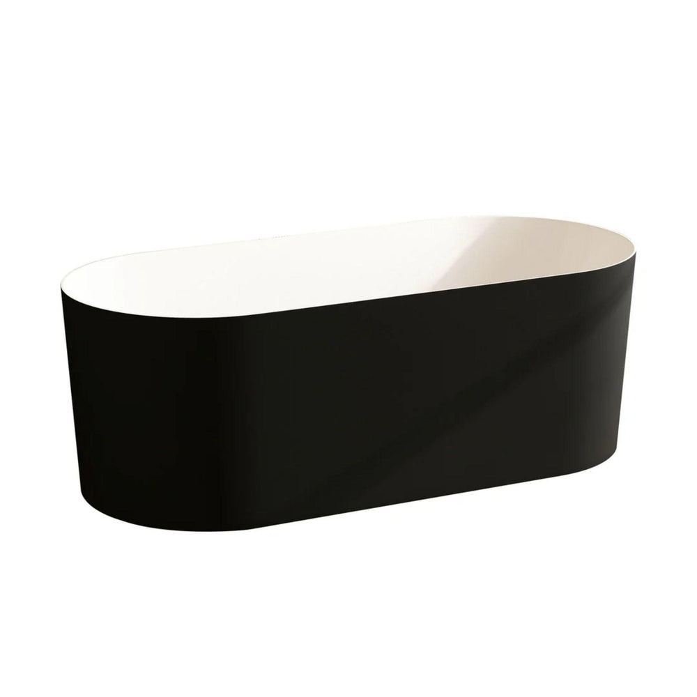 MERCIO ISEO FREESTANDING BATHTUB GLOSS BLACK AND WHITE 1500MM