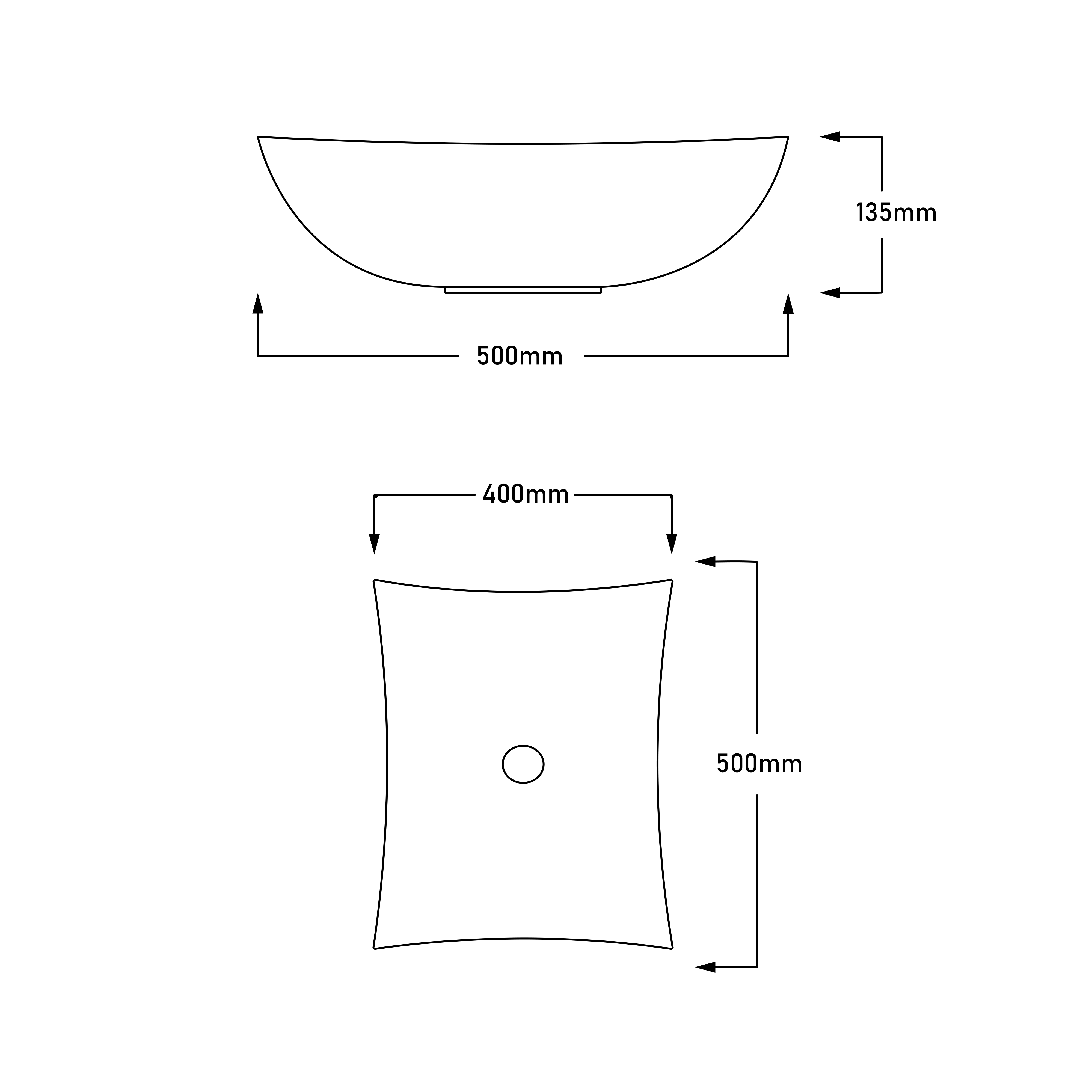 INFINITY ABOVE COUNTER NATURE STONE BASIN ROUND MARBLE 500MM