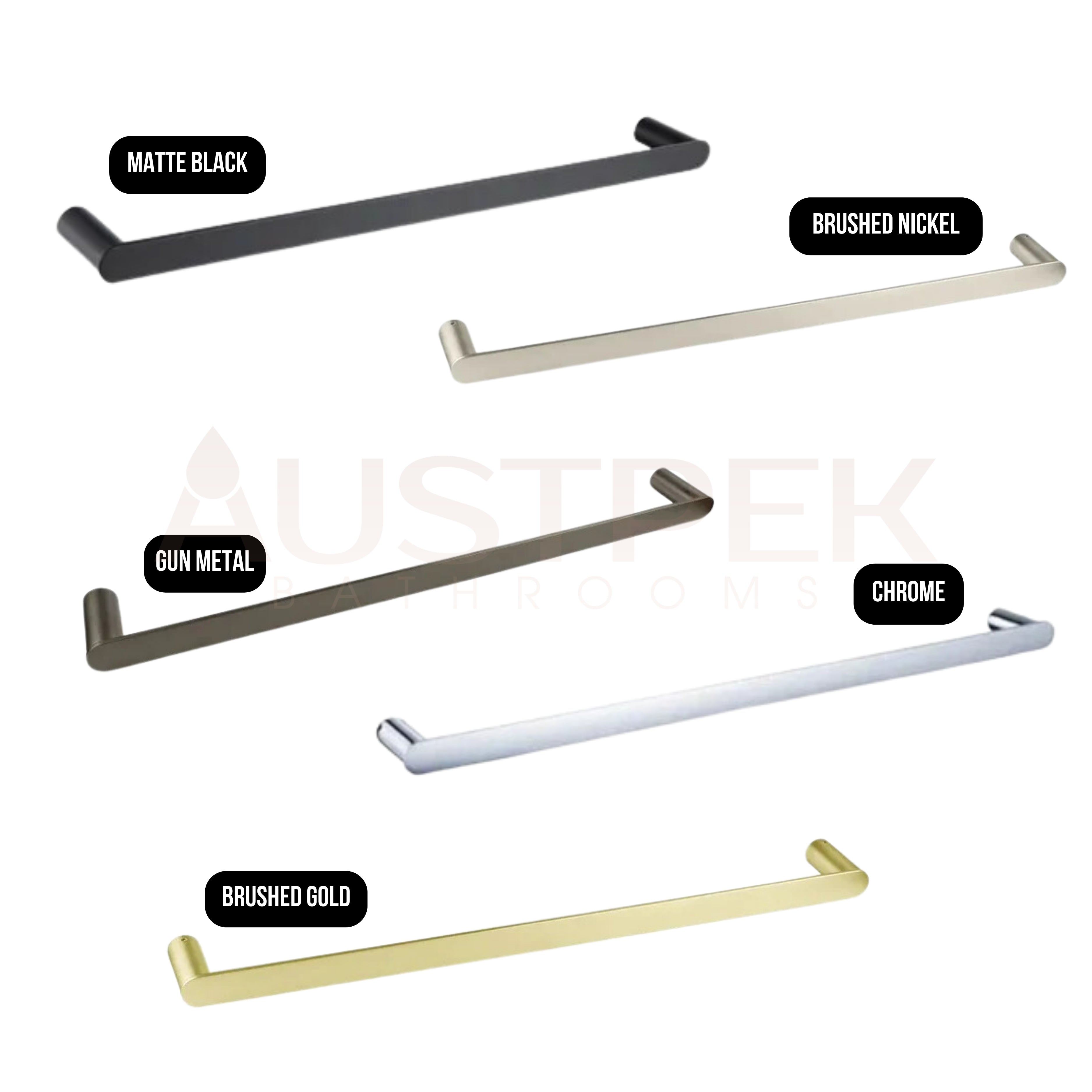 INSPIRE VETTO SINGLE NON-HEATED TOWEL RAIL CHROME 600MM AND 750MM