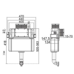 DELTA R&T INWALL FLOOR STANDING LOW RISE CISTERN FOR WALL FACED PAN
