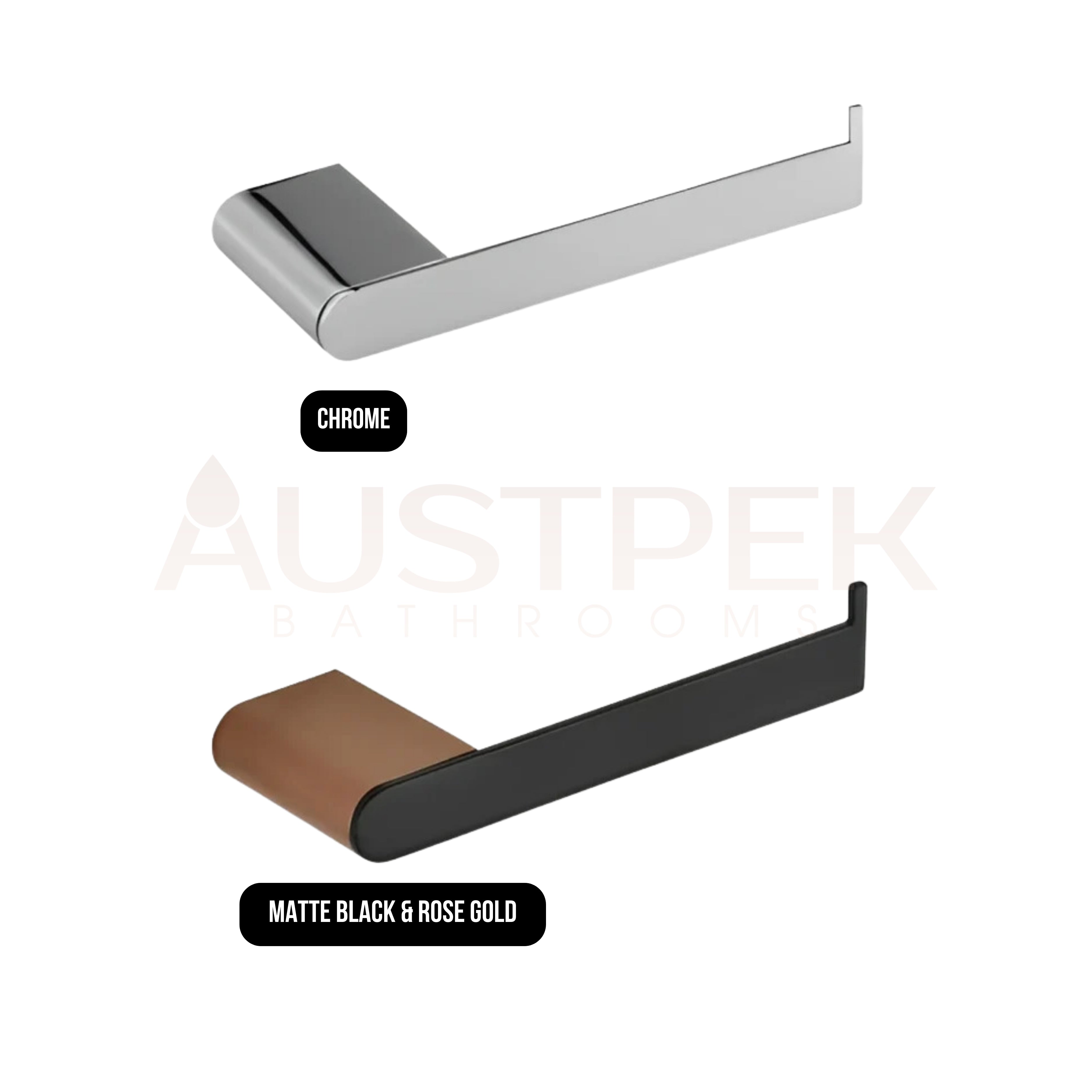 INSPIRE ZEVIO TOILET PAPER HOLDER MATTE BLACK AND ROSE GOLD 158MM