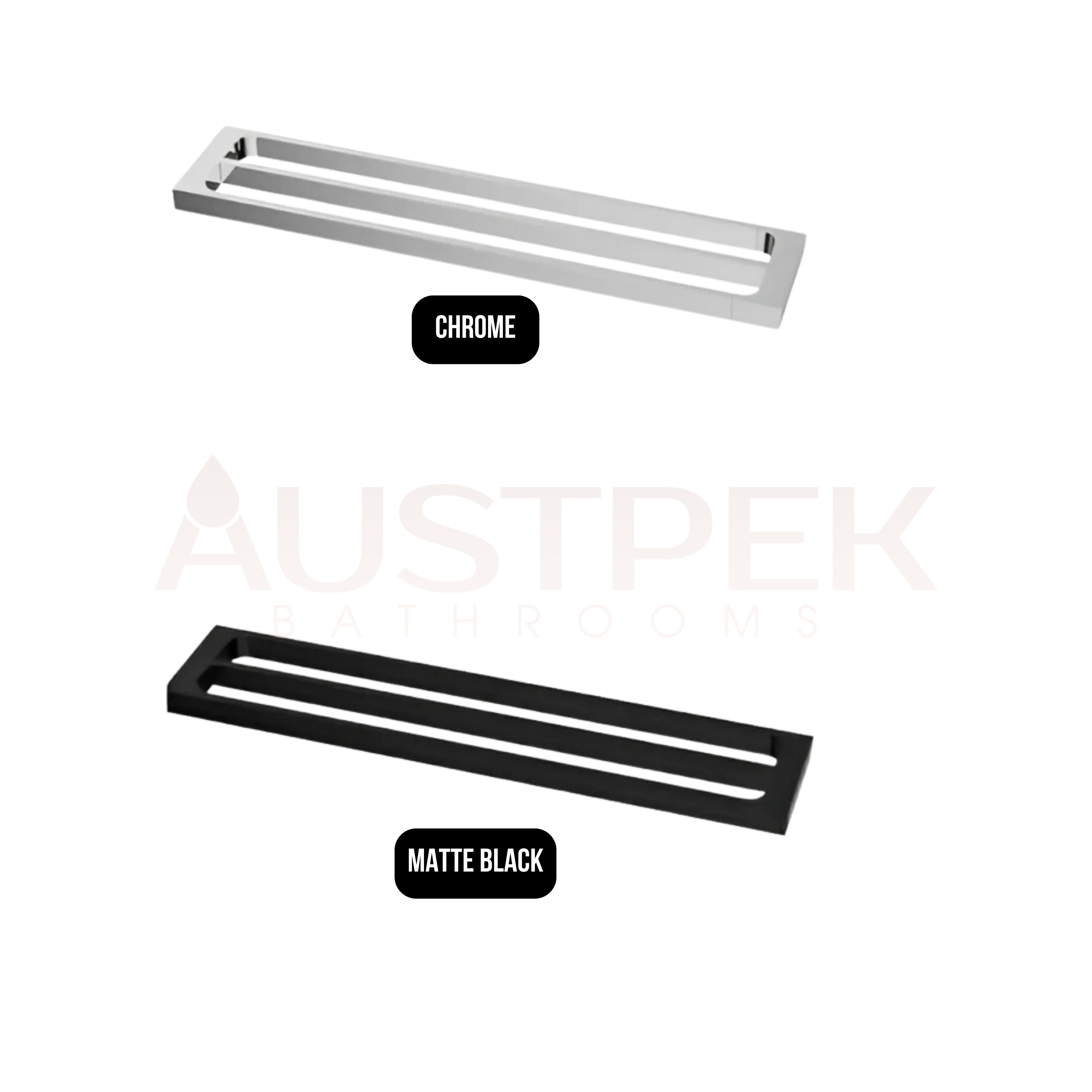 INSPIRE TARAN DOUBLE NON-HEATED TOWEL RAIL MATTE BLACK 600MM