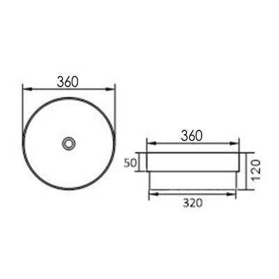 INSPIRE SEMI INSET BASIN MATTE WHITE 360MM