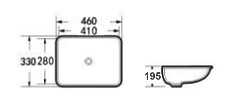 INSPIRE UNDER BASIN SQUARE GLOSS WHITE 460MM
