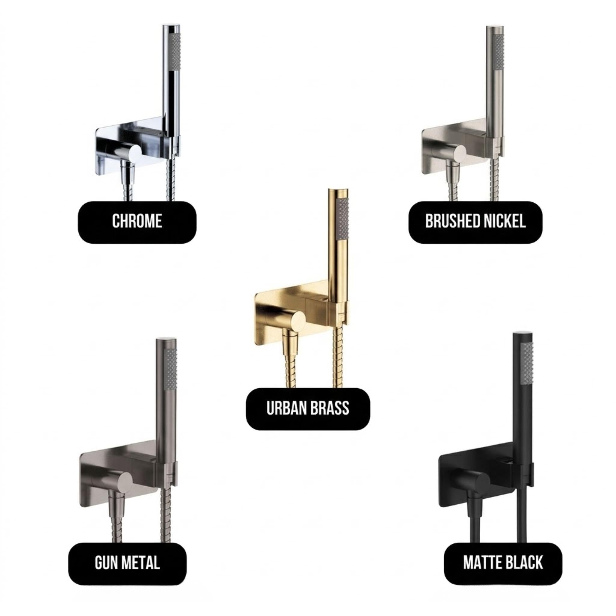 FIENZA HUSTLE RECTANGULAR PLATE HAND SHOWER MATTE BLACK