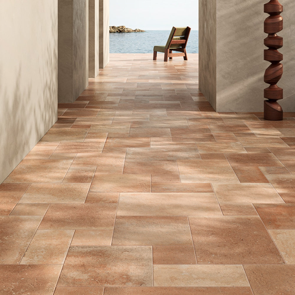 EVERSTONE TERRA FRENCH PATTERN BRUCIATA MOD 39 MATTE RECTANGLE TILE (PER BOX)