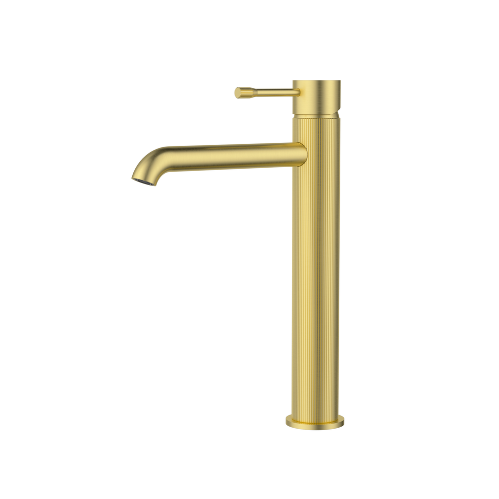 IKON LINIE HIGH RISE BASIN MIXER 230MM BRUSHED GOLD