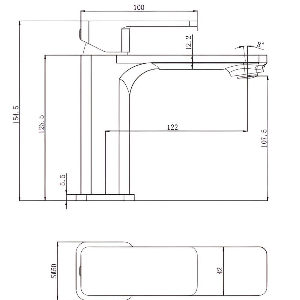 IKON NOVA II BASIN MIXER 154MM CHROME