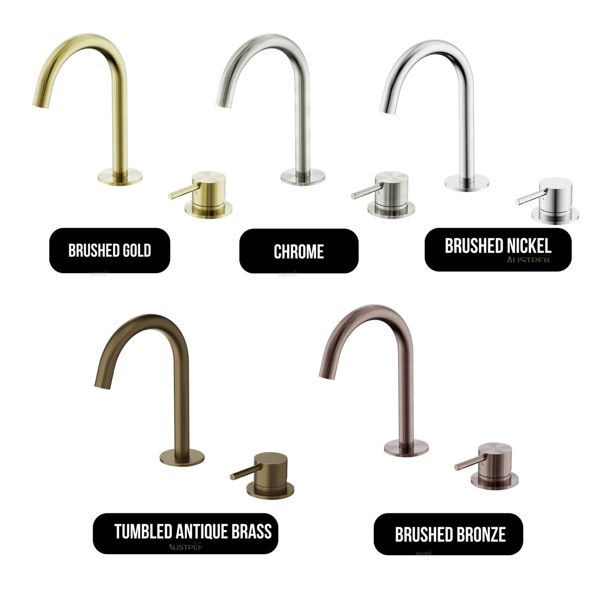 NERO MECCA HOB BASIN MIXER SET ARC SPOUT 210MM CHROME