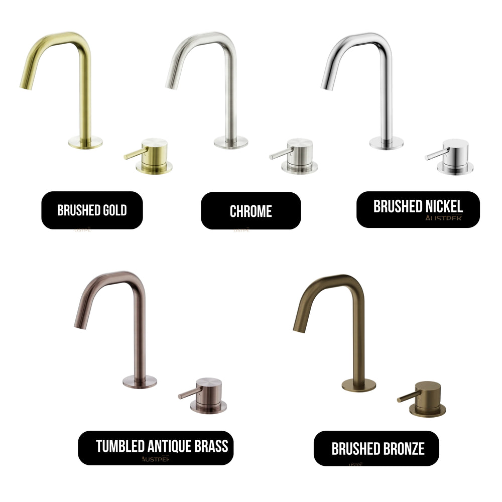 NERO MECCA HOB BASIN MIXER SET EDGE SPOUT 210MM CHROME