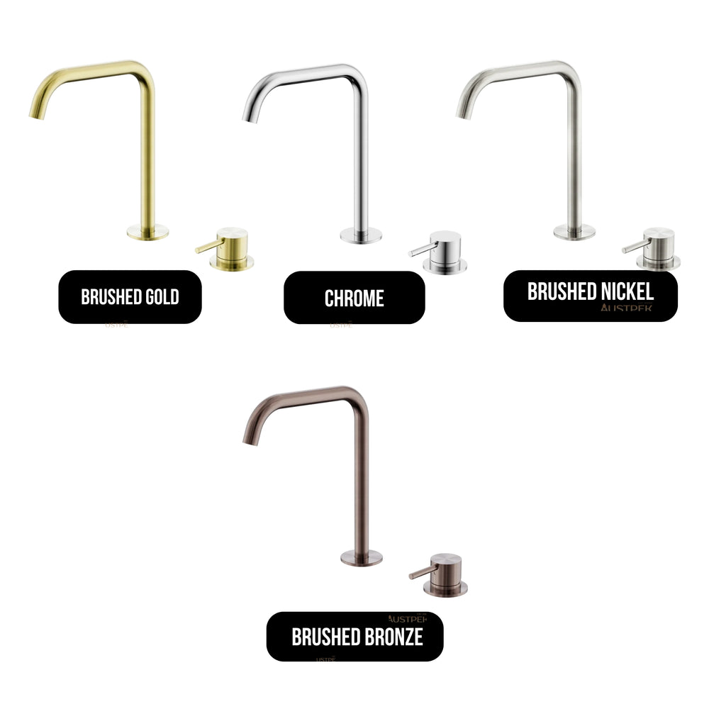 NERO MECCA HOB BATH/KITCHEN MIXER SET EDGE SPOUT 270MM BRUSHED BRONZE