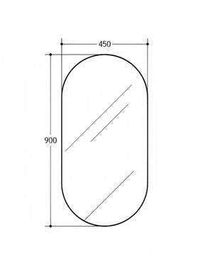 INSPIRE OVAL PENCIL EDGE MIRROR 900MM