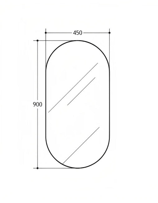 INSPIRE OVAL PENCIL EDGE MIRROR 900MM