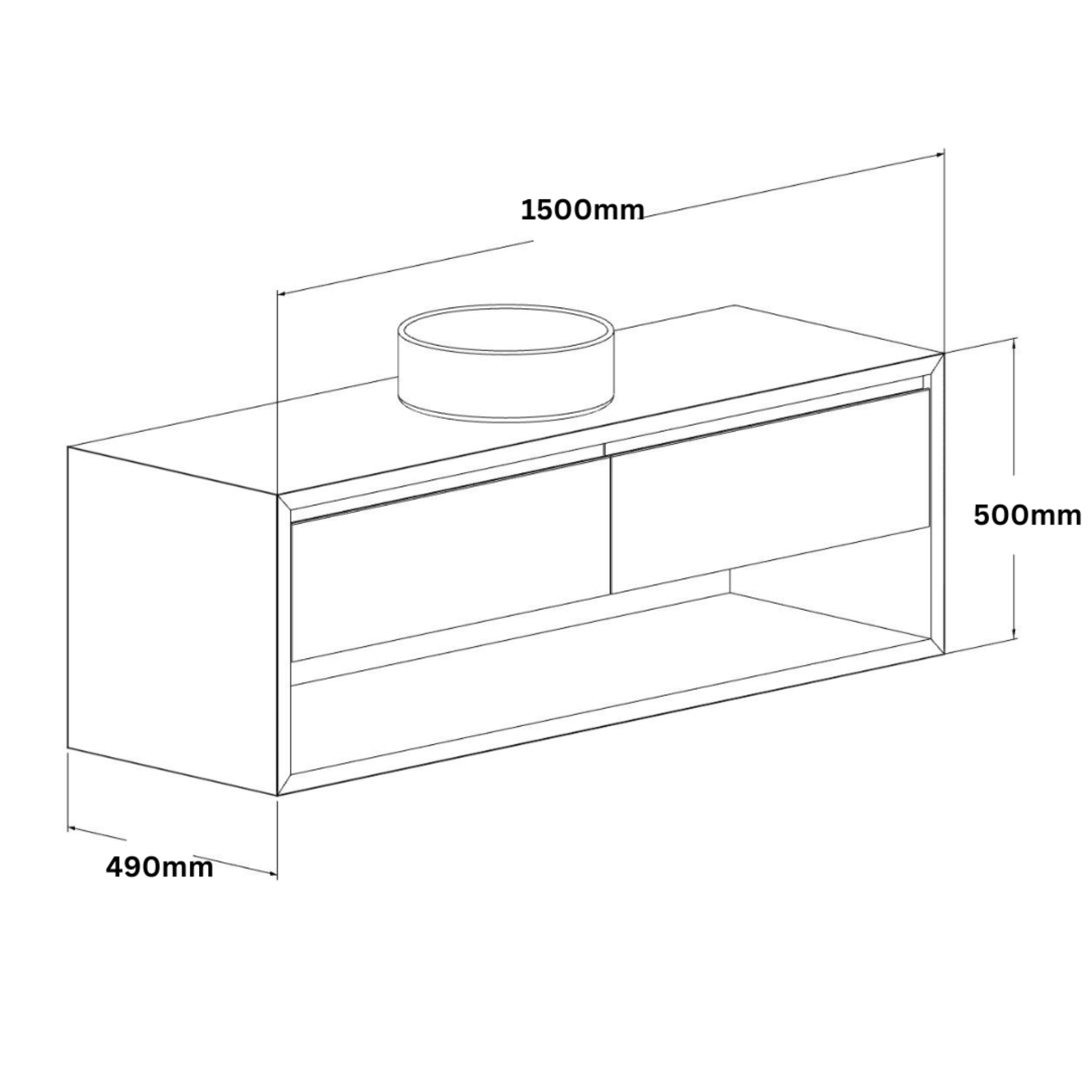 JR BESPOKE ISLA SOLID TIMBER CUSTOM WALL HUNG VANITY (ALL SIZING)