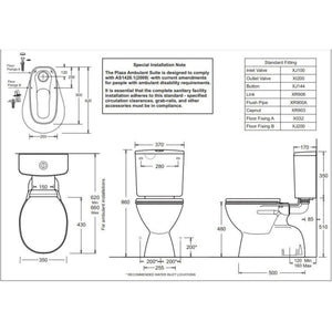 JOHNSON SUISSE PLAZA DELUXE VC AMBULANT TOILET SUITE GLOSS WHITE