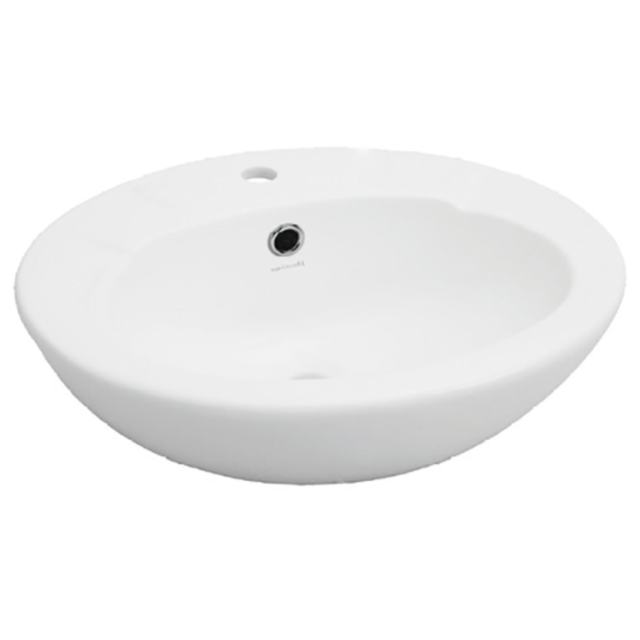 JOHNSON SUISSE AVON SEMI-RECESSED COUNTERTOP BASIN ONE TAPHOLE WHITE 495MM