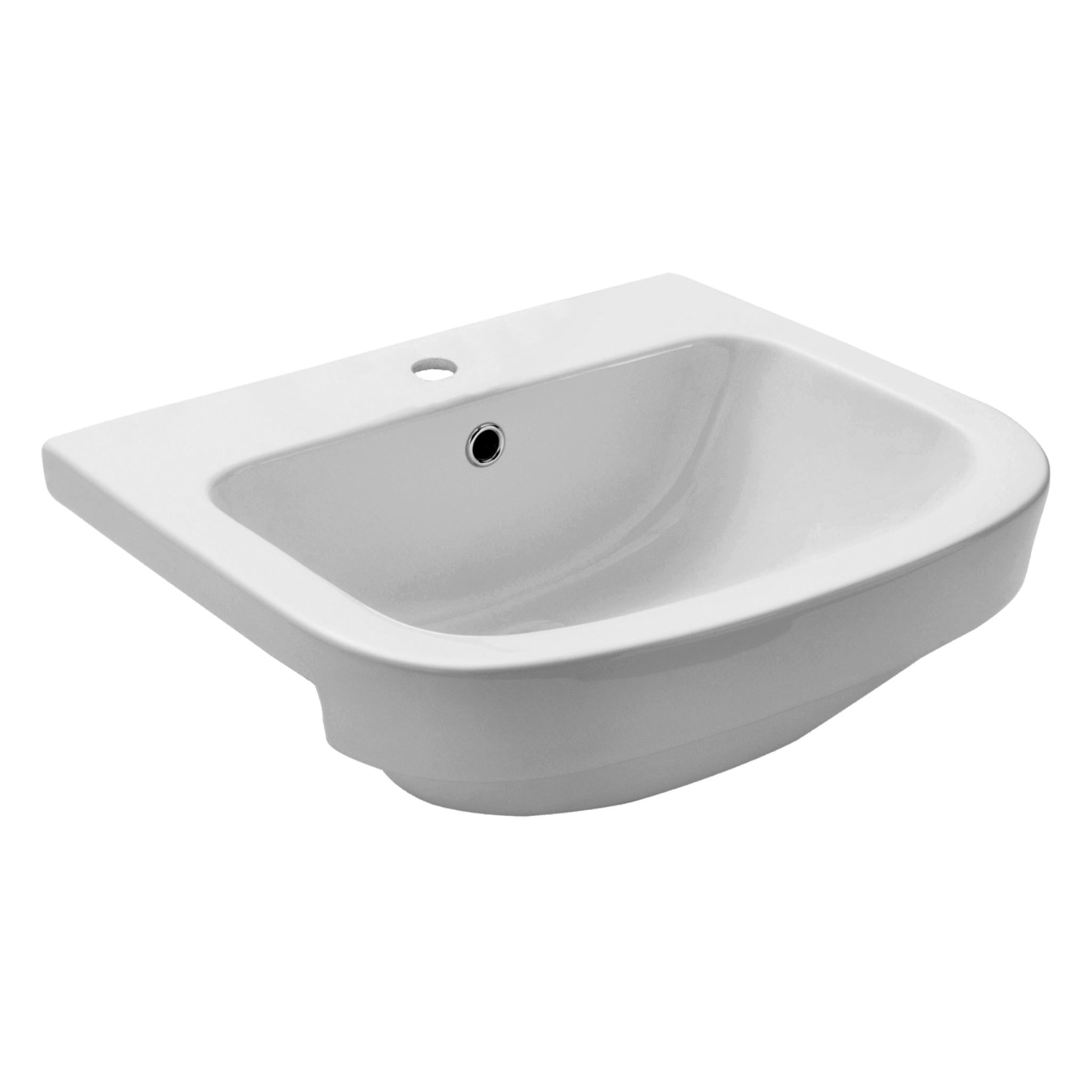 JOHNSON SUISSE LIFE SEMI-RECESSED COUNTERTOP BASIN WHITE 525MM