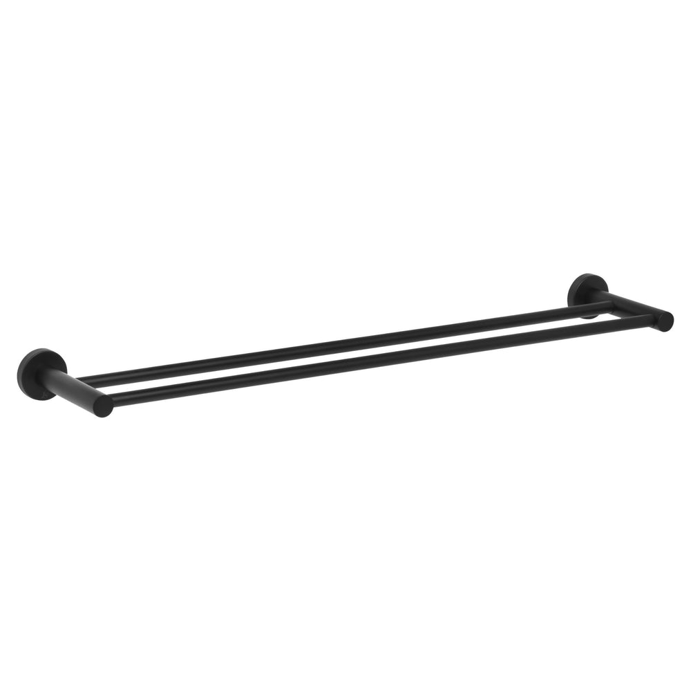 JOHNSON SUISSE VENEZIA DOUBLE TOWEL RAIL MATTE BLACK (ALSO AVAILABLE IN 600MM AND 900MM)