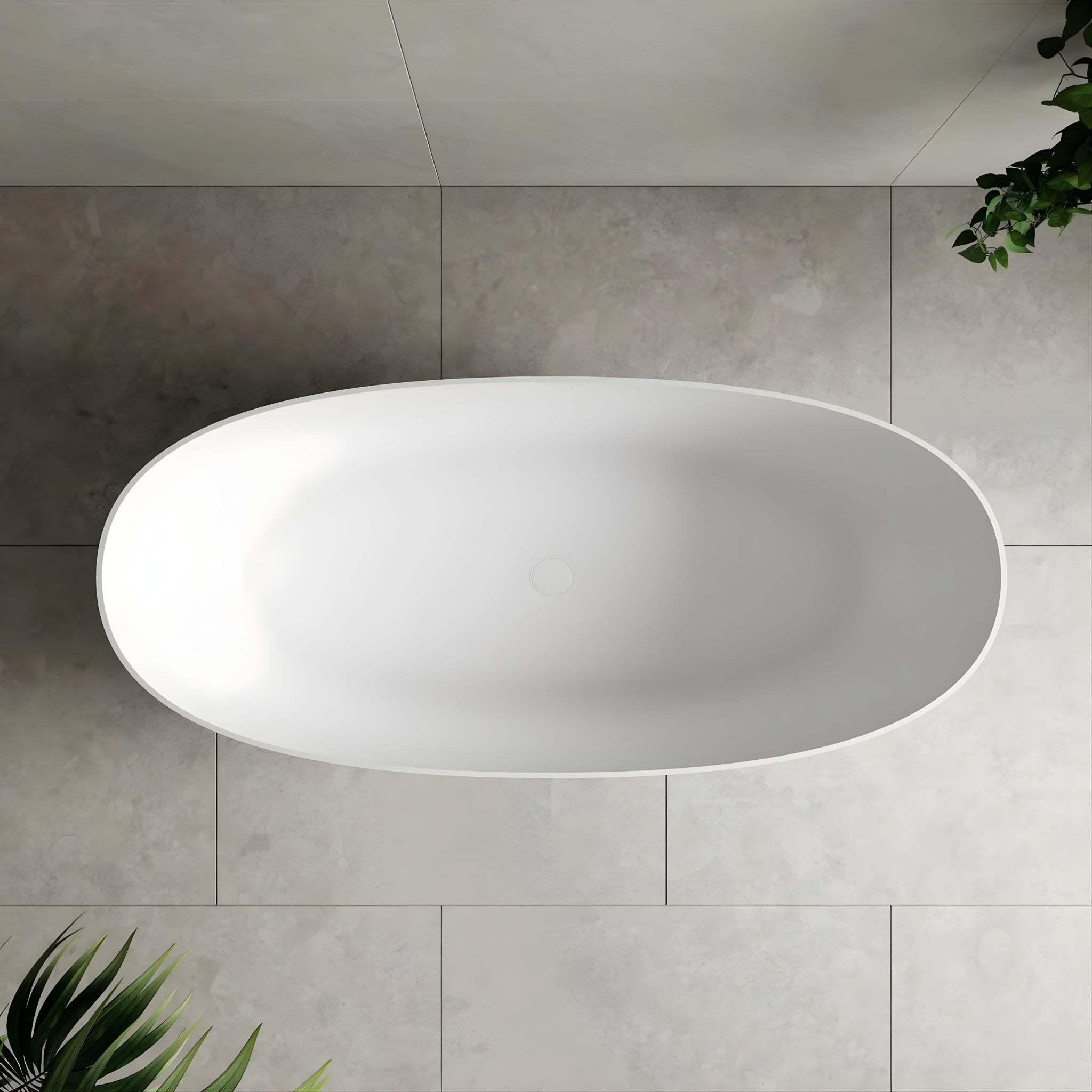 ENFLAIR BYRON EGG FREESTANDING BATHTUB WITH OVERFLOW MATTE WHITE (MULTIPLE SIZES AVAILABLE)