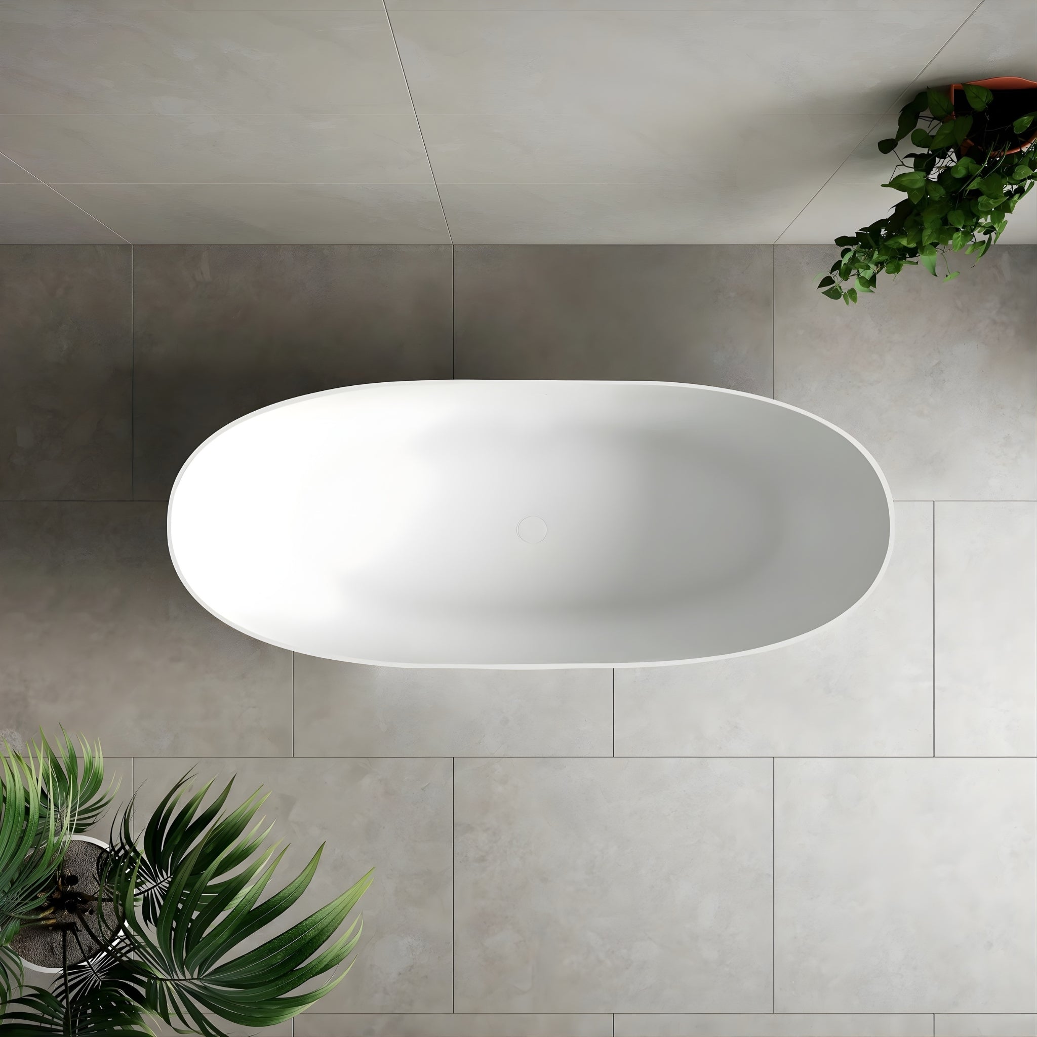 ENFLAIR BYRON EGG FREESTANDING BATHTUB WITH OVERFLOW GLOSS WHITE (MULTIPLE SIZES AVAILABLE)