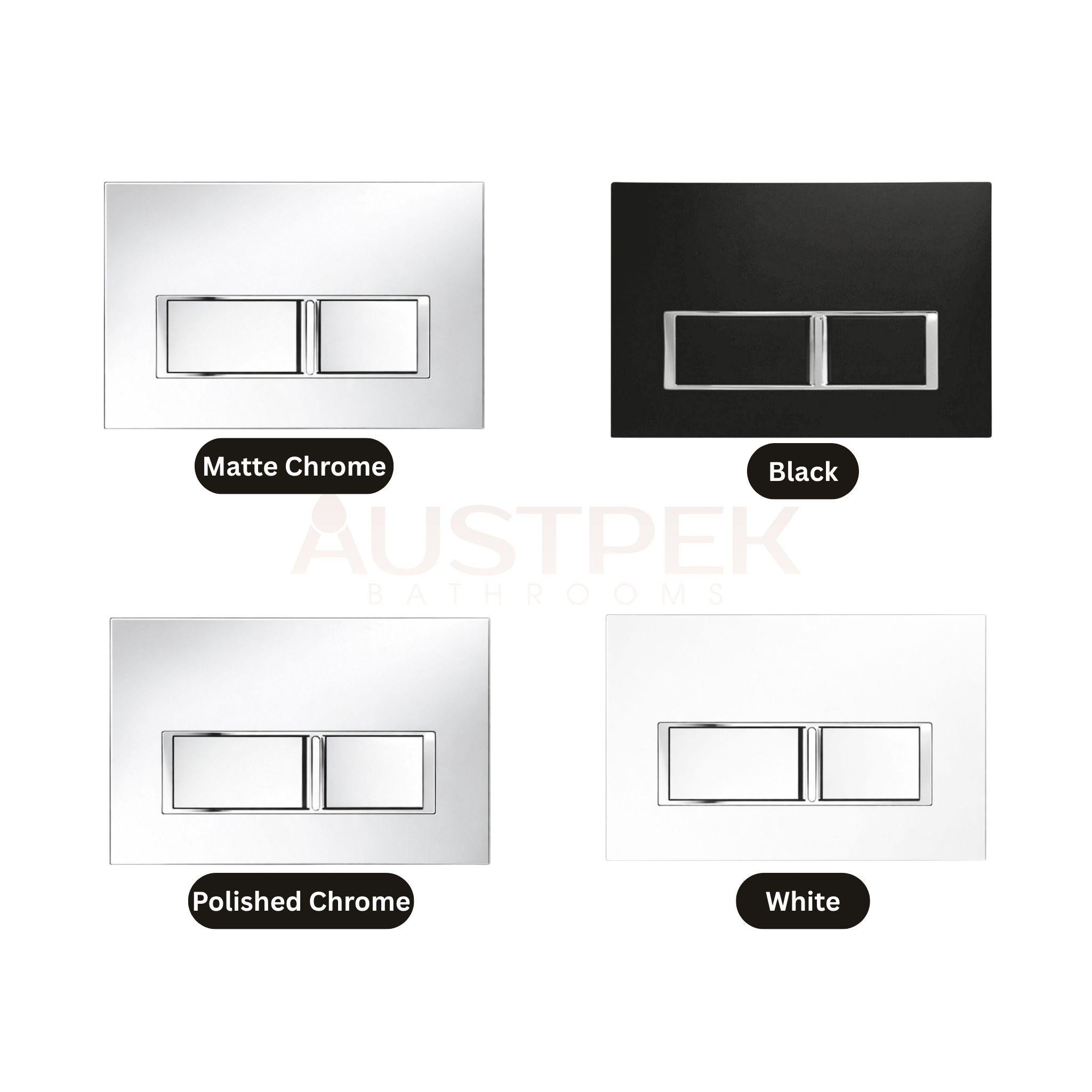 JOHNSON SUISSE IN-WALL ECONOFLUSH LOW RECTANGLE FLUSH BUTTON 245MM WHITE